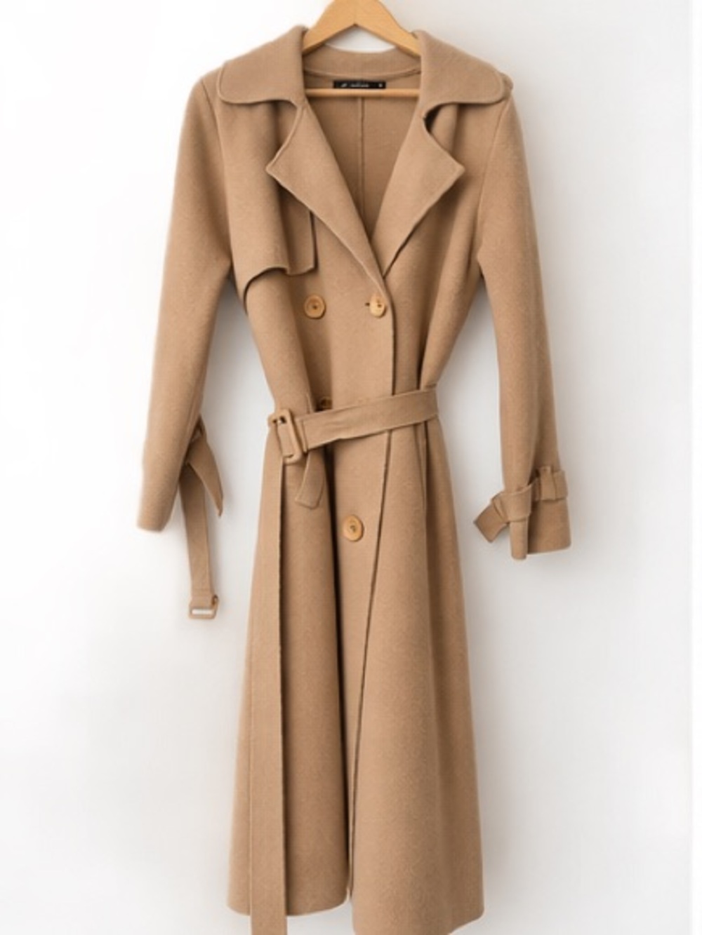 Women's Classic Camel Trench Coat with Belt
